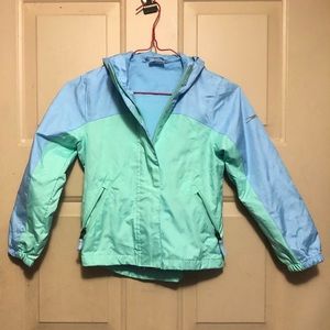Crane Boy's Light Green and Blue Hooded Jacket